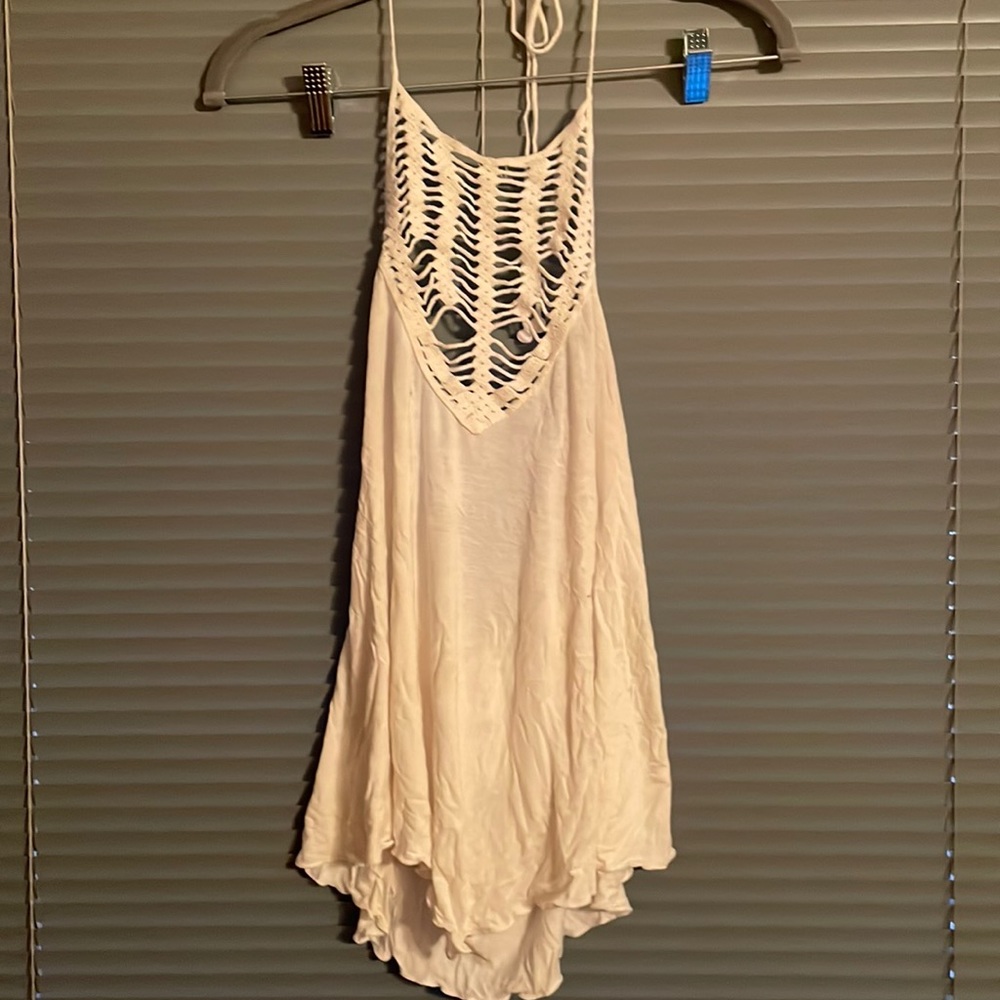 White Crochet Halter Top